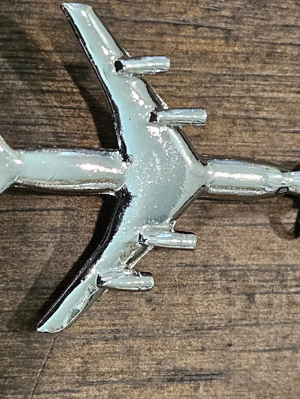 TWA 747 Jet Airliner Vintage Silver Pendant Charm Trans World Airlines